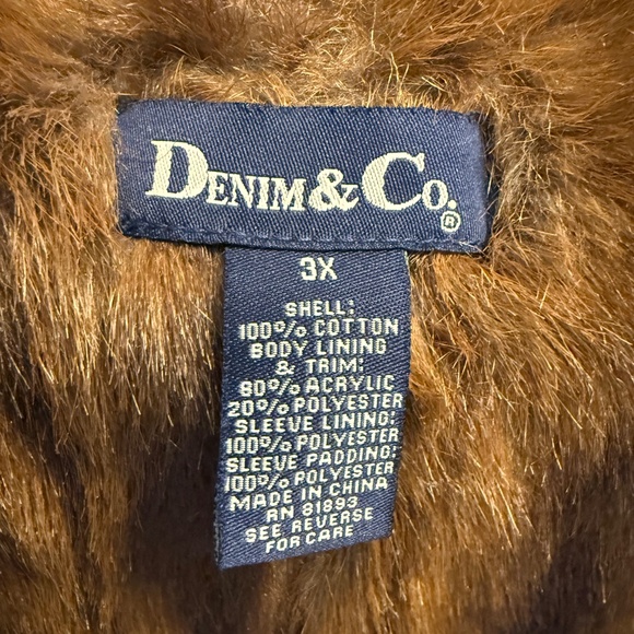 Denim & Co fur lined coat - Picture 5 of 7